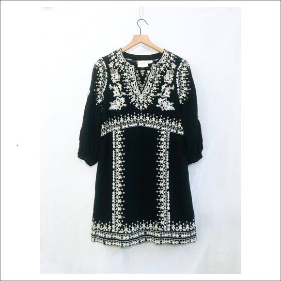 Anthropologie for Maeve Shiloh Black Embroidered Tunic Dress - Size 2 - NWT - Picture 5 of 10